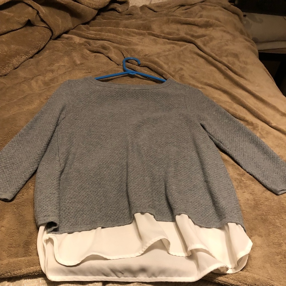 Limited grey sweater with blouse bottom
